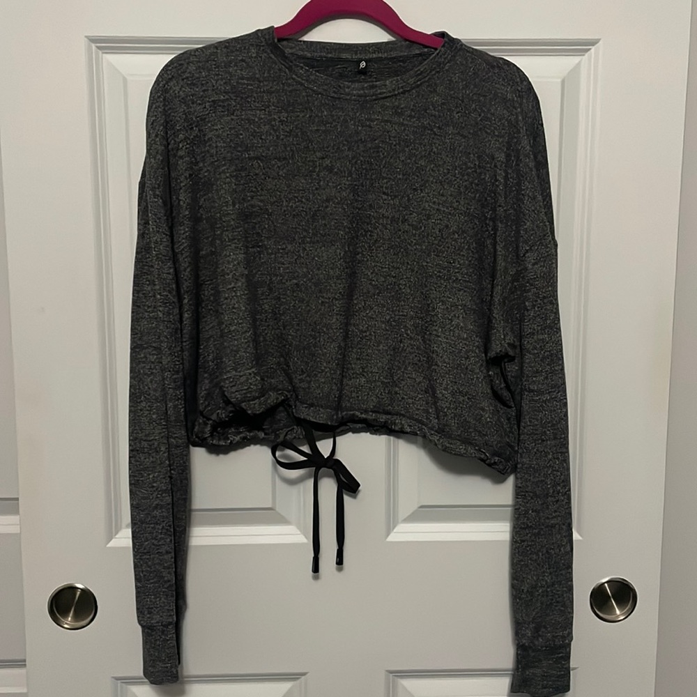 P'tula Bridgette Lightweight Cropped Sweater in Slate Size Large